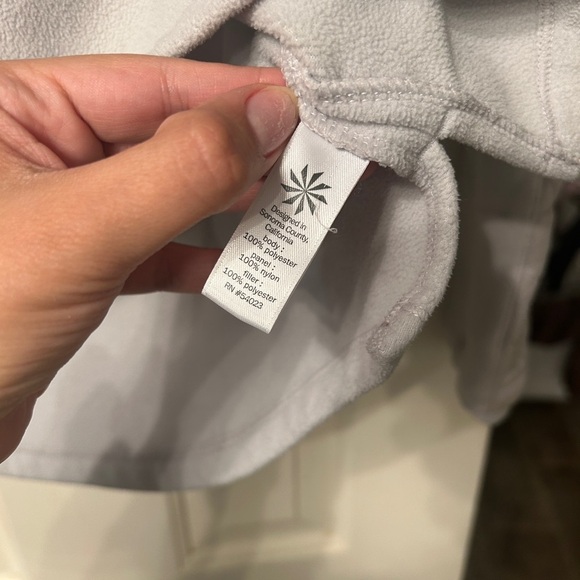 Athleta XS Vortex Quilted Black Fleece Half Zip Athletic Pullover Jacket- GREY - Picture 3 of 8